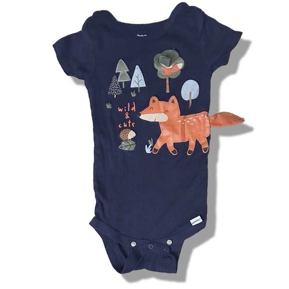GERBER 6 Pack BUNDLE short sleeve onesies for 12M Baby Boy Woodland Creatures - Picture 6 of 9